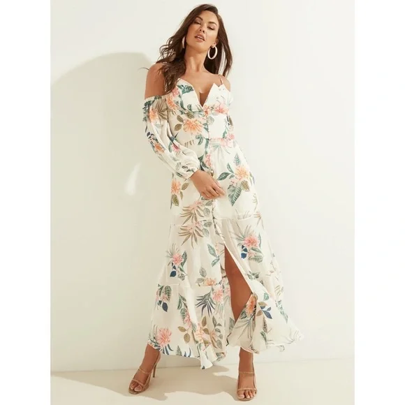 New GUESS Floral Print Dress SZ M - Picture 2 of 11